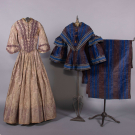 TWO SHOT OR MOIRE SILK DAY DRESSES, c. 1844 &amp; c. 1857
