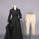 THREE PIECE WOOL BROADCLOTH RIDING HABIT, NEW YORK, 1880