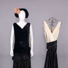 TWO SILK VELVET OR SATIN EVENING GOWNS, 1932 &amp; 1935