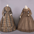 TWO SILK OR WOOL DAY DRESSES, 1858 &amp; 1863