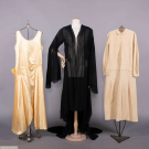 SILK EVENING DRESS, DRESSING GOWN &amp; COTTON WORK DRESS, 1923 &amp; 1929