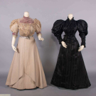 TWO WOOL OR SILK DAY DRESSES, NEW YORK, c. 1895 &amp; c. 1905
