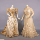 EMBROIDERED EVENING GOWN &amp; LINGERIE DRESS, NEW YORK, c. 1888 &amp; c. 1903