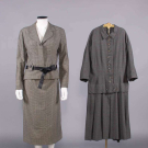COUTURE JACQUES GRIFFE &amp; UNLABELED WOOL DAY DRESS, PARIS, 1950-1960