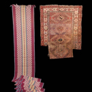 ONE VENETIAN STRIPED RUNNER &amp; ONE TURKISH CARPET FRAGMENT, 20TH C