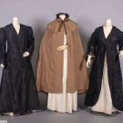 TWO EMBELLISHED SILK COATS &amp; ONE CARDINAL CLOAK, 1900-1905