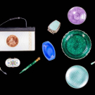 COLLECTION OF SMALL ENAMELED ACCESSORIES OR TABLEWARE, FRANCE &amp; DENMARK