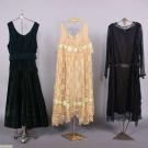 THREE LACE OR VELVETEEN DRESSES, 1916-1920s
