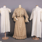 CHEMISE WITH MATCHING WRAPPER &amp; SILK DAY DRESS, 1850s &amp; c. 1905