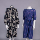 TWO HANAE MORI PRINTED DAY DRESSES, JAPAN, 1970-1980s