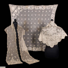 THREE TAMBOUR OR SPANISH LACE SHAWLS, 1840-1850 &amp; c. 1900