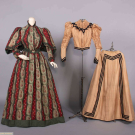 WOOL MORNING GOWN &amp; SILK DAY DRESS, 1880-1897