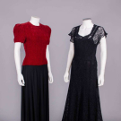 TWO SILK OR LACE EVENING GOWNS, LATE 1930s