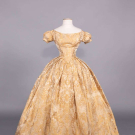 PATTERNED SILK EVENING GOWN, c. 1840