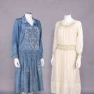 TWO EMBROIDERED &amp; SMOCKED DAY DRESS, MID 1920s