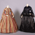 ONE TAFFETA DAY DRESS &amp; ONE MOURNING DRESS, 1850s &amp; c. 1867