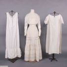 TWO HAND EMBROIDERED NIGHTDRESSES &amp; ONE LAWN LINGERIE DRESS, 1860-1910