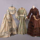 THREE SILK TAFFETA WEDDING OR DAY DRESSES, LATE 185-1860s