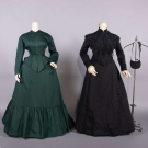 TWO WOOL OR SILK DAY DRESS, 1870 &amp; 1899
