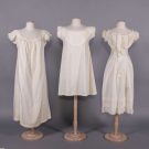 THREE EMBROIDERED COTTON CHEMISES, 1830-1870s