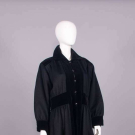YSL BLACK WOOL COAT, PARIS, 1970s