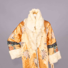 CHINESE EMBROIDERED SILK &amp; RABBIT FUR COAT,  c. 1930
