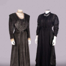 TWO VELVETEEN OR TAFFETA DAY DRESSES, 1908