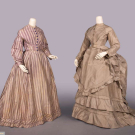 TWO SILK TAFFETA DAY DRESSES, c. 1860 &amp; c. 1867