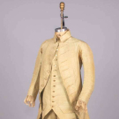 THREE PIECE RIBBED SILK GENTS SUIT, c. 1785-1790
