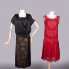 TWO SILK OR LACE EVENING DRESSES, EARLY-MID 1920s