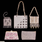 FIVE BEADED BAGS, 1920-1950s