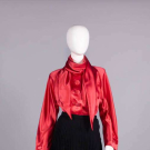 GALANOS THREE PIECE SATIN &amp; CHIFFON ENSEMBLE, USA, 1980s