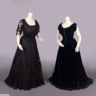 TWO TAFFETA OR VELVET EVENING GOWNS, WASHINGTON DC, 1903-1907