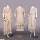 THREE WHITE COTTON LINGERIE DRESSES, c. 1914 &amp; c. 1917