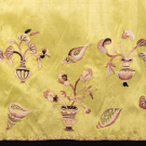 FINE EMBROIDERED SILK APRON, 1740
