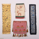 EMBROIDERED CHINESE SLEEVE BANDS &amp; EMBROIDERED REGIONAL BAGS, LATE 19TH