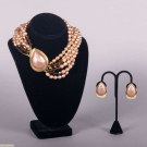 YSL FAUX PEARL &amp; CRYSTAL DEMI-PARURE, PARIS, 1980s