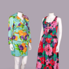 CHRISTIAN LACROIX &amp; LOUIS FERAUD PRINTED FLORAL ENSEMBLES, 1970-1990