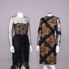 TWO BILL BLASS LACE COCKTAIL DRESSES, USA, 1970-1980s