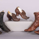 TWO PAIRS OF LADIES BOOTS &amp; ONE PAIR OF PUMPS, 1880s &amp; c. 1915