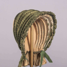 GREEN SILK CALASH, AMERICA, 1790-1820