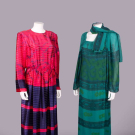 BLASS &amp; TRIGERE PAINTED SILK EVENING DRESSES, USA, 1970-1980s