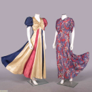 TWO SATIN OR CHIFFON PARTY DRESSES, c. 1930-1940
