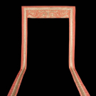 EMBROIDERED SILK FAILLE DOOR SURROUND, ITALY, 1828-1835