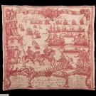 COMMEMORATIVE HANDKERCHIEF DEPICTING THE ROYAL REVIEW PORTSMOUTH, 1778