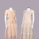 TWO COTTON AFTERNOON OR PARTY DRESSES, c. 1919 &amp; c. 1930