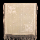 HAND EMBROIDERED FOLD OVER SHAWL, 1830s