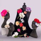  GENEROUS LOT OF CLOTH FLOWERS, 1930-1960s