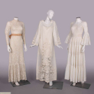 THREE WHITE LACE &amp; CUTWORK GOWNS, 1970s