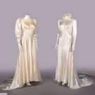 TWO SILK SATIN WEDDING GOWNS, c. 1938-1940